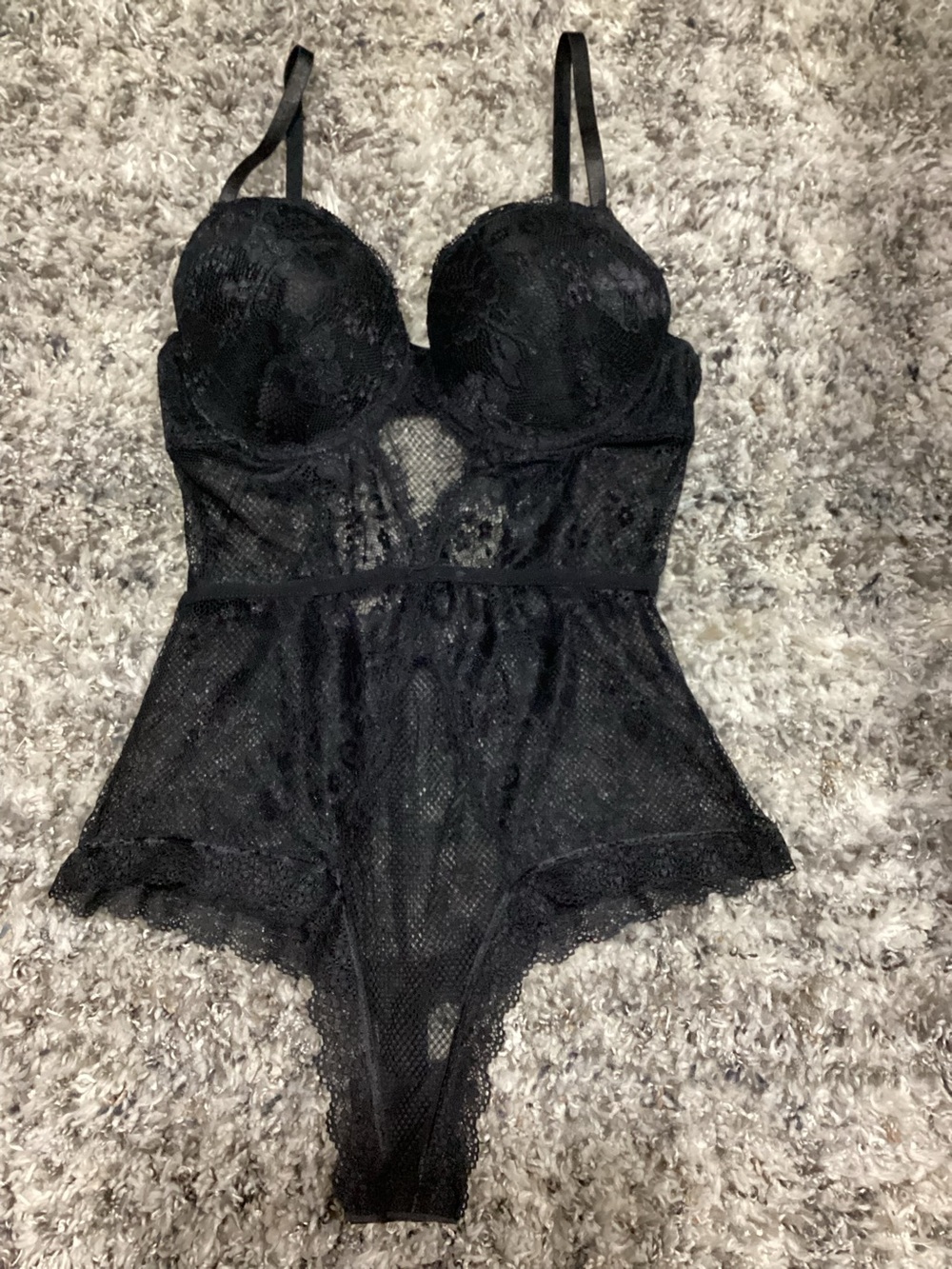 Black Lace Bustier Bodysuit